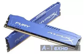 Модуль пам'яті для комп'ютера DDR3 8Gb (2x4GB) 1600 MHz HyperX Fury Blu Kingston (HX316C10FK2/8) - Фото