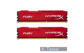Модуль памяти для компьютера DDR3 16Gb (2x8GB) 1600 MHz HyperX Fury Red Kingston (HX316C10FRK2/16) - Фото