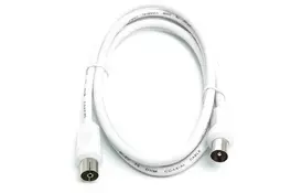 Кабель коаксиальный PowerPlant AV 75 Ом, 1.5 м, белый - Фото