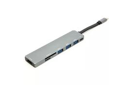 Перехідник PowerPlant USB 3.1 Type-C - USB Hub, HDMI, Card Reader (SD, micro SD) - Фото