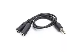 Кабель мультимедийный PowerPlant 3.5 мм (M) - 2*3.5 мм (F), 1 м - Фото