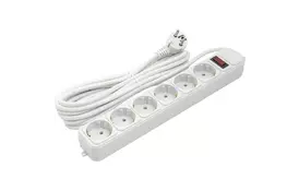 Мережевий фільтр PowerPlant 5 м, 3x1.5мм2, 10А, 6 розеток, євростандарт (JY-1057/5) - Фото