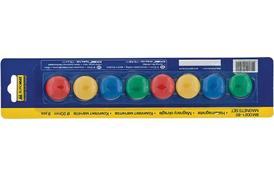 Набор магнитов Buromax диаметр 20 мм 8 шт Разноцветные (BM.0021-82) - Фото