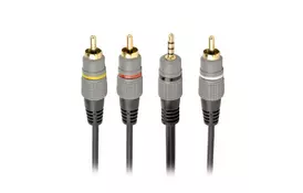 Кабель мультимедийный 3.5 Jack (4pin) to 3RCA 1.5m Cablexpert (CCAP-4P3R-1.5M) - Фото