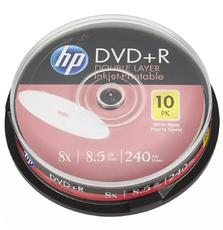 Диск DVD HP DVD+R 8.5GB 8X DL IJ PRINT 10шт Spindle (69306/DRE00060WIP-3)
