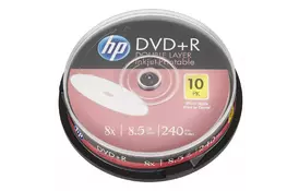 Диск DVD HP DVD+R 8.5GB 8X DL IJ PRINT 10шт Spindle (69306/DRE00060WIP-3) - Фото