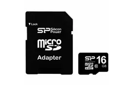 Карта памяти Silicon Power 16Gb microSDHC class 10 (SP016GBSTH010V10-SP) - Фото