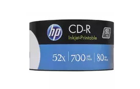 Диск CD HP CD-R 700MB 52X IJ PRINT 50шт Spindle (69312/CRE00017WIP-3) - Фото