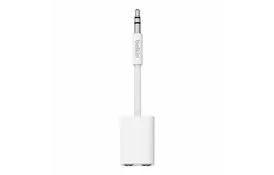 Кабель мультимедийный jack 3.5mm - jack 3.5mm x2, white Belkin (AV10157DSAPL) - Фото