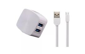 Зарядное устройство Remax 2.4 A Dual USB Charger + Data Cable for Micro, white (RP-U215M-WHITE) - Фото
