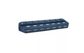 Концентратор MediaRange USB 2.0 hub 1:7, bus-powered, black (MRCS504) - Фото