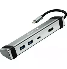 Концентратор CANYON USB Type-C to Type-C PD + 2*USB3.0 + HDMI 4K/30fps (CNS-TDS03DG)