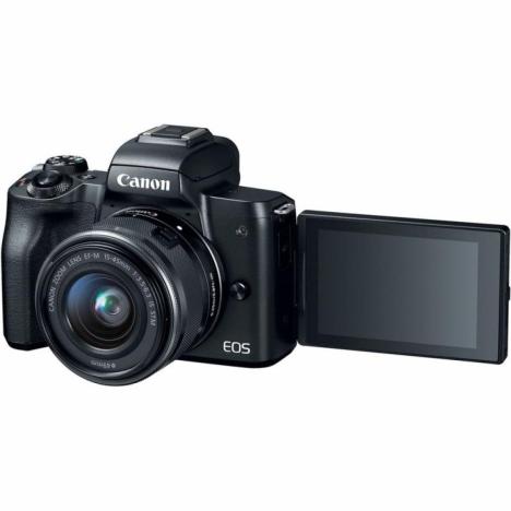 Цифровой фотоаппарат Canon EOS M50 + 15-45 IS STM + 22 STM Double Kit Black (2680C055) - Фото 2