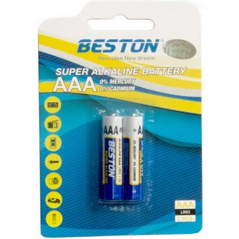 Батарейка BESTON AAA 1.5V Alkaline * 2 (AAB1832) - Фото 2