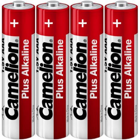 Батарейка Camelion AAA LR03 Plus Alkaline (Shrink) * 4 (LR03-SP4) - Фото 1
