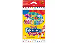 Набор для творчества Colorino Фломастеры Fibre Pens двухсторонние 10 цветов 10 шт (13451PTR/1) - Фото
