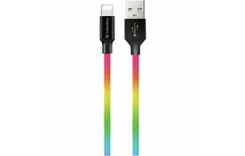 Дата кабель USB 2.0 AM to Lightning 1.0m multicolor ColorWay (CW-CBUL016-MC) - Фото