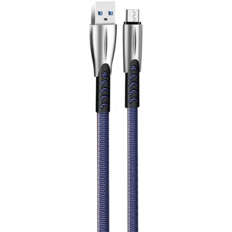 Дата кабель USB 2.0 AM to Micro 5P 1.0m zinc alloy blue ColorWay (CW-CBUM011-BL) - Фото 3
