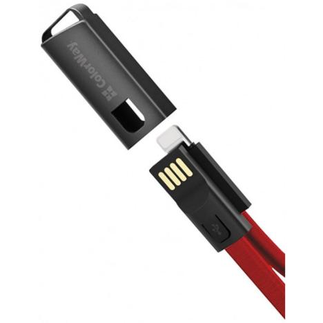 Дата кабель USB 2.0 AM to Lightning 0.22m red ColorWay (CW-CBUL021-RD) - Фото 3