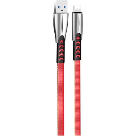 Дата кабель USB 2.0 AM to Lightning 1.0m zinc alloy red ColorWay (CW-CBUL010-RD) - Фото 2