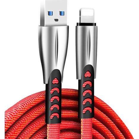 Дата кабель USB 2.0 AM to Lightning 1.0m zinc alloy red ColorWay (CW-CBUL010-RD) - Фото 3