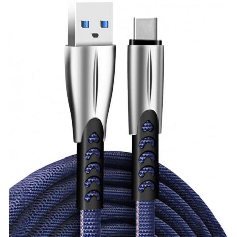 Дата кабель USB 2.0 AM to Type-C 1.0m zinc alloy blue ColorWay (CW-CBUC012-BL) - Фото 3