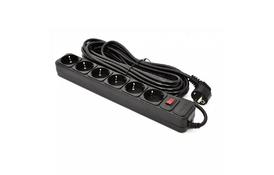 Сетевой фильтр питания PATRON 10 m3*1mm2 (SP-10610) 6 розеток BLACK (EXT-PN-SP-10610) - Фото