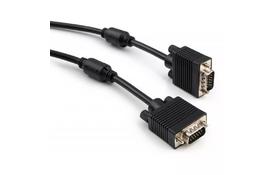 Кабель мультимедийный VGA 10.0m ferrits Vinga (VCPVGAF10BK) - Фото
