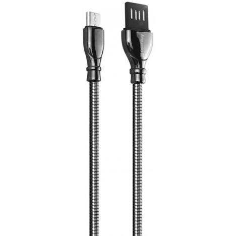 Дата кабель USB 2.0 AM to Micro 5P 1.0m metal spring black ColorWay (CW-CBUM014-BK) - Фото 3