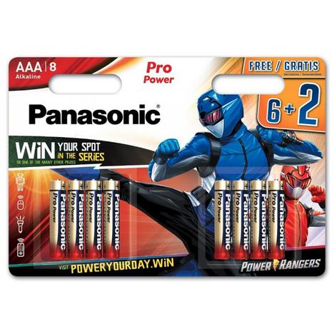 Батарейка PANASONIC AAA LR03 Pro Power * 8 Power Rangers (LR03XEG/8B2FPR) - Фото 1