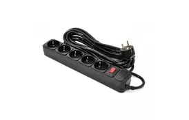Сетевой фильтр питания PATRON 5.0 m, 3*1.5mm2 (SP-1655) 5 розеток BLACK (EXT-PN-SP-1655) - Фото