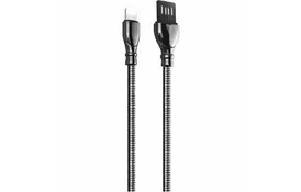 Дата кабель USB 2.0 AM to Lightning 1.0m metal spring black ColorWay (CW-CBUL013-BK) - Фото