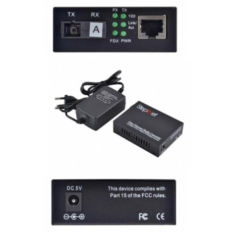 Медиаконвертер 10/100Base-TX to 100Base-FX 1310T/1550R, SM, SC/PC, 20 км Step4Net (MC-A-0,1-1SM-1550nm-20) - Фото 2