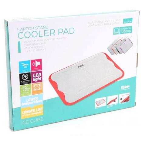 Подставка для ноутбука OMEGA Ice Cube Laptop Cooler Pad Red (OMNCPCBR) - Фото 2