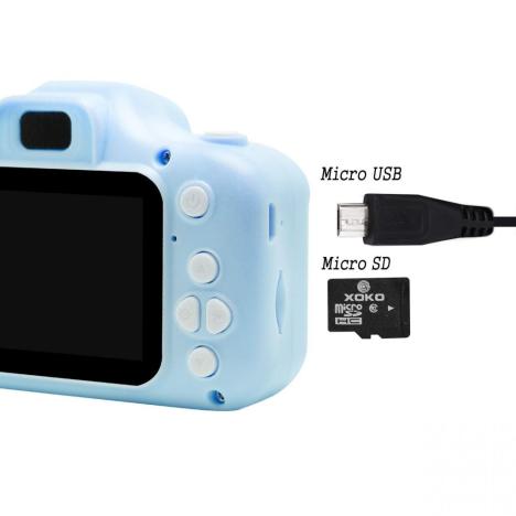 Интерактивная игрушка XoKo Цифровой детский фотоаппарат голубой (KVR-001-BL) - Фото 1