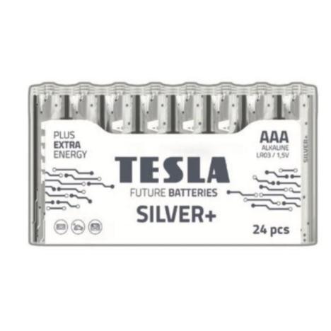 Батарейка Tesla AAA Silver+ LR03 ALKALINE 1.5V * 24 (8594183392356) - Фото 1