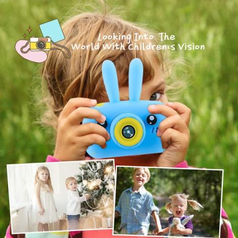 Интерактивная игрушка XoKo Rabbit Цифровой детский фотоаппарат голубой (KVR-010-BL) - Фото 6