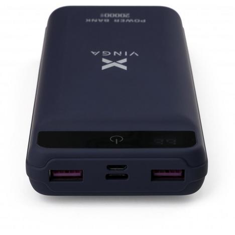 Батарея универсальная Vinga 20000 mAh QC3.0 Display soft touch purple (VPB2QLSP) - Фото 1