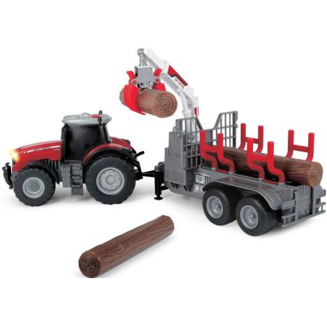 Спецтехника Dickie Toys Трактор Массей Фергюсон 8737 с прицепом для древесины со све (3737003) - Фото 1