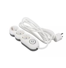 2E Сетевой удлинитель Plus 3XSchuko с выключателем, 3G*1.0мм, 3м, white