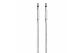Кабель мультимедийный jack 3.5mm - jack 3.5mm Premium 1.2m, silver Belkin (AV10164BT04-SLV) - Фото