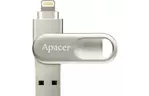 USB флеш накопитель Apacer 64GB AH790 Silver USB 3.1/Lightning (AP64GAH790S-1)
