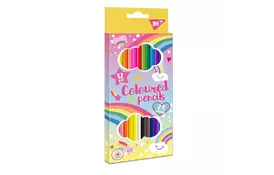 Карандаши цветные Yes Unicorn двухцвет. 12 шт (290606) - Фото