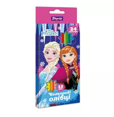 Карандаши цветные 1 Вересня Frozen двухцвет. 12 шт (290619)