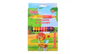 Карандаши цветные 1 Вересня Jumbo двухцвет. 12 шт (290162) - Фото