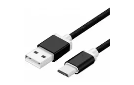 Дата кабель USB 2.0 AM to Micro 5P 1.0m nylon black XoKo (SC-100m-BK) - Фото
