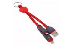 Дата кабель USB 2.0 AM to Lightning + Micro 5P 0.25m red XoKo (SC-201-RD)