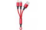 Дата кабель USB 2.0 AM to Lightning + Micro 5P 0.20m red XoKo (SC-205-RD)