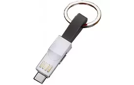 Дата кабель USB 2.0 AM to Lightning + Micro 5P + Type-C 0.13m black XoKo (SC-301-BK) - Фото