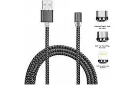 Дата кабель USB 2.0 AM to Lightning + Micro 5P + Type-C 2.0m Magneto gre XoKo (SC-350MGNT-2-GR) - Фото